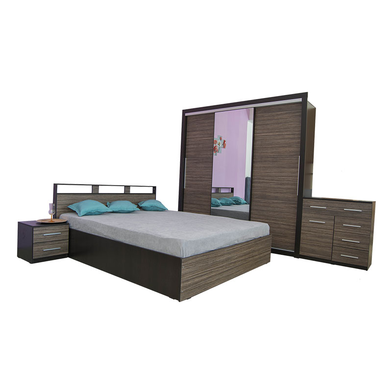 Dormitor Ruxandra, dimensiune saltea 160x200cm, culoare wenge-zebrano